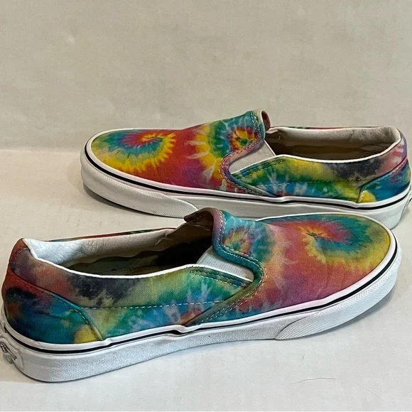Vans Off The Wall Rainbow Tie Dye Classic Slip-On Shoes Sneakers Men 6 Women 7.5 - Picture 5 of 8